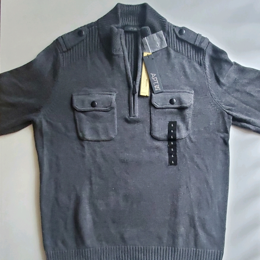 NEW Apt 9 Quarter Zip Sweater Men's Sz L